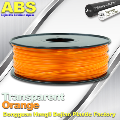ABS Desktop 3D Printer Plastic Filament Materials Used In 3D Printing Trans Orange
