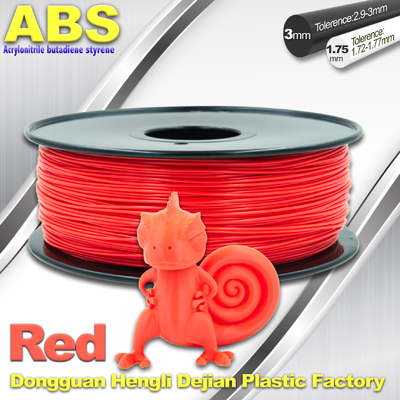 মাল্টি রঙ 1.75 মিমি / 3mm ABS 3 ডিডি ফিল্টার লাল স্থিতিস্থাপক সঙ্গে লাল